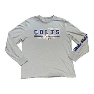 NFL Indianapolis Colts Adult Large Gray & Blue Long Sleeve Crew Neck Graphic Tee